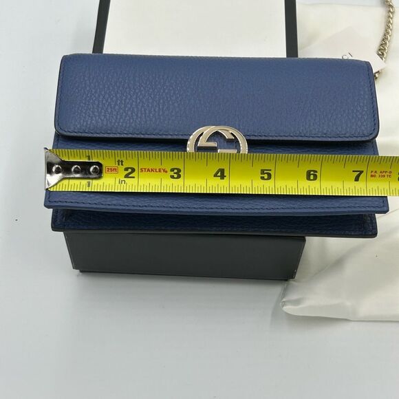 Women’s Gucci Caspian blue interlocking G wallet on a chain made in Italy - Picture 10 of 14